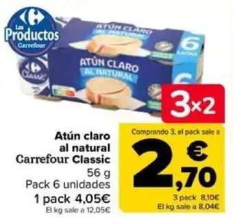 Carrefour Atún claro al natural Carrefour Classic oferta