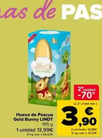 Carrefour Huevo de Pascua Gold Bunny LINDT oferta