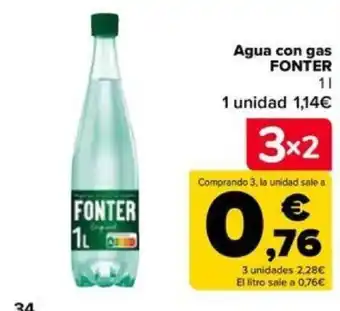 Carrefour Agua con gas FONTER 11 oferta