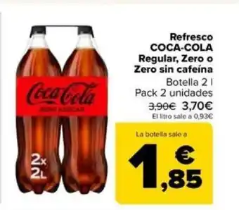 Carrefour Refresco COCA-COLA Regular, Zero o Zero sin cafeína oferta
