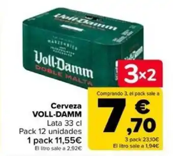 Carrefour Cerveza VOLL-DAMM Lata 33 cl oferta