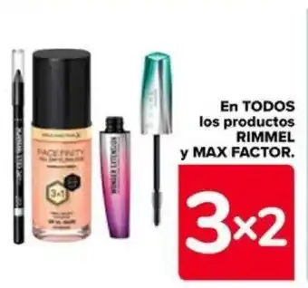Carrefour En TODOS los productos RIMMEL y MAX FACTOR. oferta