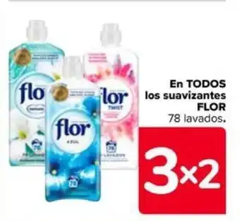 Carrefour En TODOS lor los suavizantes FLOR 78 lavados. oferta