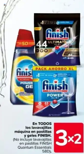Carrefour En TODOS los lavavajillas máquina en pastillas y geles FINISH. oferta