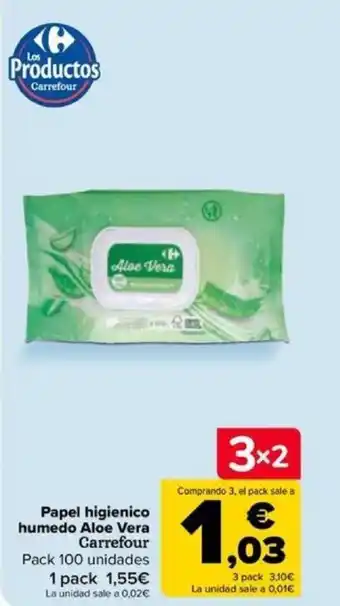Carrefour Papel higienico humedo Aloe Vera Carrefour oferta