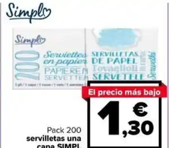 Carrefour servilletas una capa SIMPL oferta