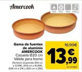 Carrefour Gama de fuentes de aluminio AMERCOOK oferta