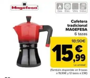 Carrefour Cafetera tradicional MAGEFESA 6 tazas oferta