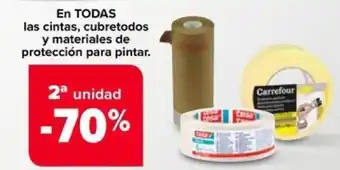 Carrefour En TODAS las cintas, cubretodos y materiales de protección para pintar. oferta
