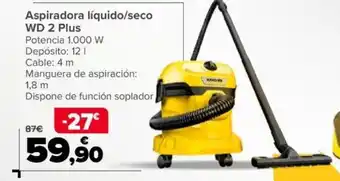 Carrefour Aspiradora líquido/seco WD 2 Plus oferta