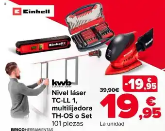 Carrefour Nivel láser TC-LL 1, multilijadora TH-OS o Set 101 piezas oferta