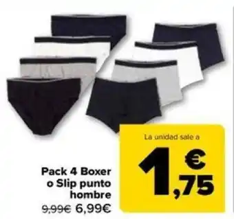 Carrefour Pack 4 Boxer o Slip punto hombre oferta