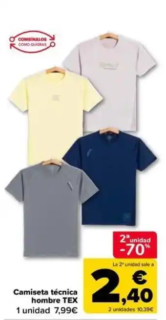 Carrefour Camiseta técnica hombre TEX oferta