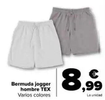 Carrefour Bermuda jogger hombre TEX Varios colores oferta