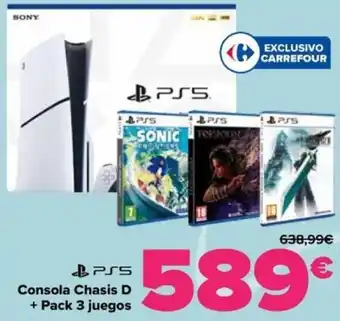 Carrefour Consola Chasis D + Pack 3 juegos oferta