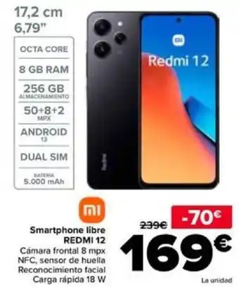 Carrefour Smartphone libre REDMI 12 oferta