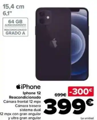 Carrefour iPhone Iphone 12 Reacondicionado oferta