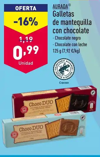 ALDI AURADAⓇ Galletas de mantequilla con chocolate oferta