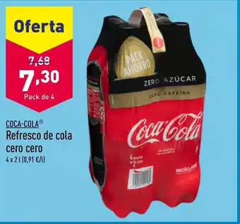 ALDI COCA-COLAⓇ Refresco de cola cero cero oferta