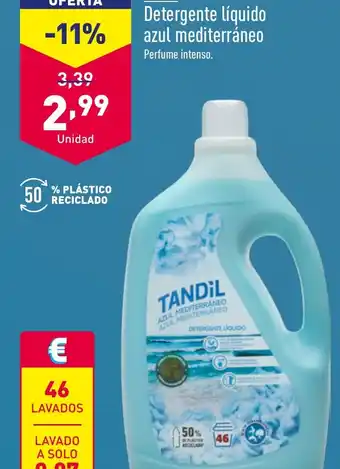 ALDI TANDIL® Detergente líquido azul mediterráneo oferta