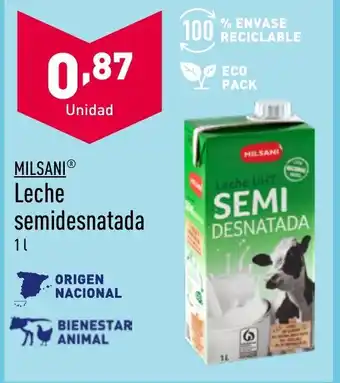 ALDI MILSANIⓇ Leche semidesnatada oferta
