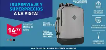 ALDI LIVE IN STYLEⓇ Mochila de cabina oferta