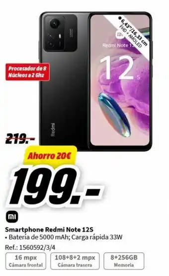 MediaMarkt Smartphone Redmi Note 12S oferta