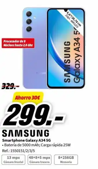 MediaMarkt Smartphone Galaxy A34 5G oferta