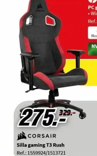 MediaMarkt Silla gaming T3 Rush Ref.: 1559924/1513721 oferta