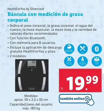 Lidl Báscula con medición de grasa corporal oferta