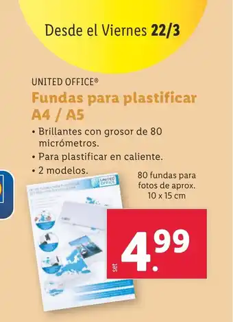 Lidl Fundas para plastificar A4/ A5 oferta