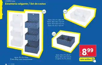 Lidl Estantería colgante / Set de cestas oferta