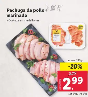 Lidl Pechuga de pollo marinado oferta