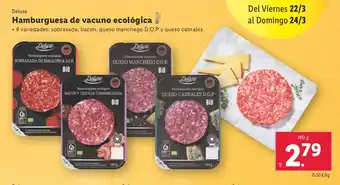 Lidl Hamburguesa de vacuno ecológica oferta