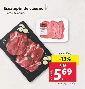 Lidl Escalopín de vacuno oferta