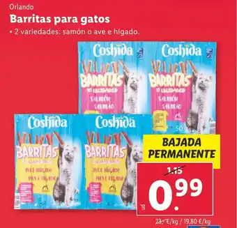 Lidl Barritas para gatos oferta