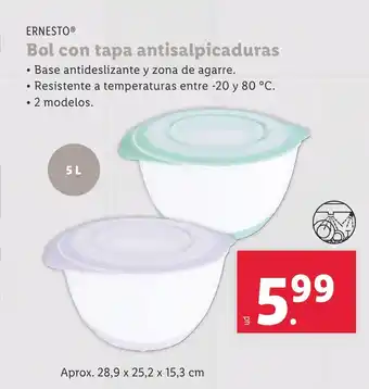 Lidl Bol con tapa antisalpicaduras oferta
