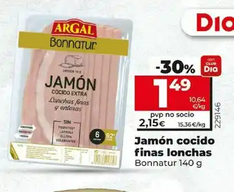 Dia Jamón cocido finas lonchas bonnatur oferta