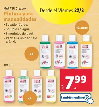 Lidl MARABU Creabox Pintura para manualidades oferta