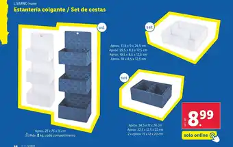 Lidl Estantería colgante / Set de cestas oferta