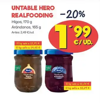 AhorraMas UNTABLE HERO REALFOODING Higos, 170 g Arándanos, 165 g oferta