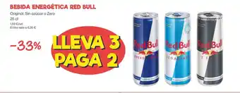 AhorraMas BEBIDA ENERGÉTICA RED BULL Original, Sin azúcar o Zero 25 cl oferta