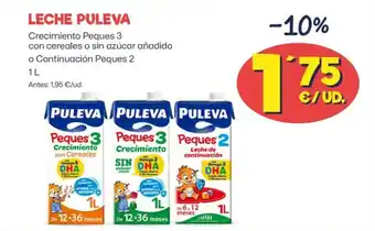 AhorraMas LECHE PULEVA Crecimiento Peques 3 con cereales o sin azúcar añadido o Continuación Peques 2 oferta