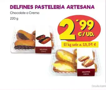 AhorraMas DELFINES PASTELERÍA ARTESANA Chocolate o Crema oferta