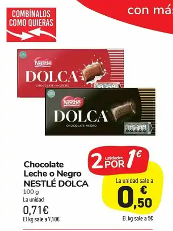 Carrefour Market Chocolate leche o negro nestlé dolca oferta
