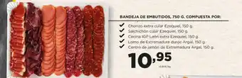 Alimerka BANDEJA DE EMBUTIDOS, 750 G. COMPUESTA POR: oferta