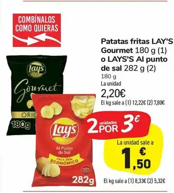 Carrefour Market Patatas fritas lay’s gourmet 180 g o lays’s al punto de sal oferta