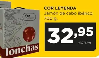 Alimerka COR LEYENDA Jamón de cebo ibérico, 700 g. oferta