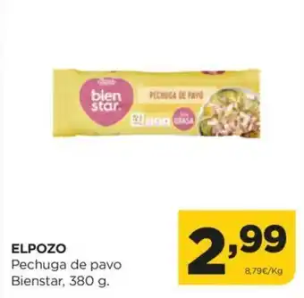 Alimerka ELPOZO Pechuga de pavo Bienstar, 380 g. oferta