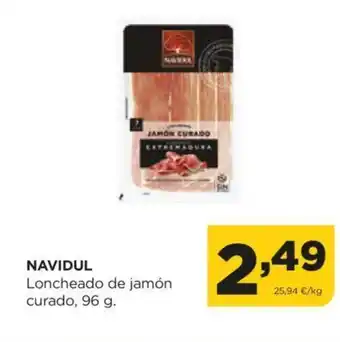 Alimerka NAVIDUL Loncheado de jamón curado, 96 g. oferta